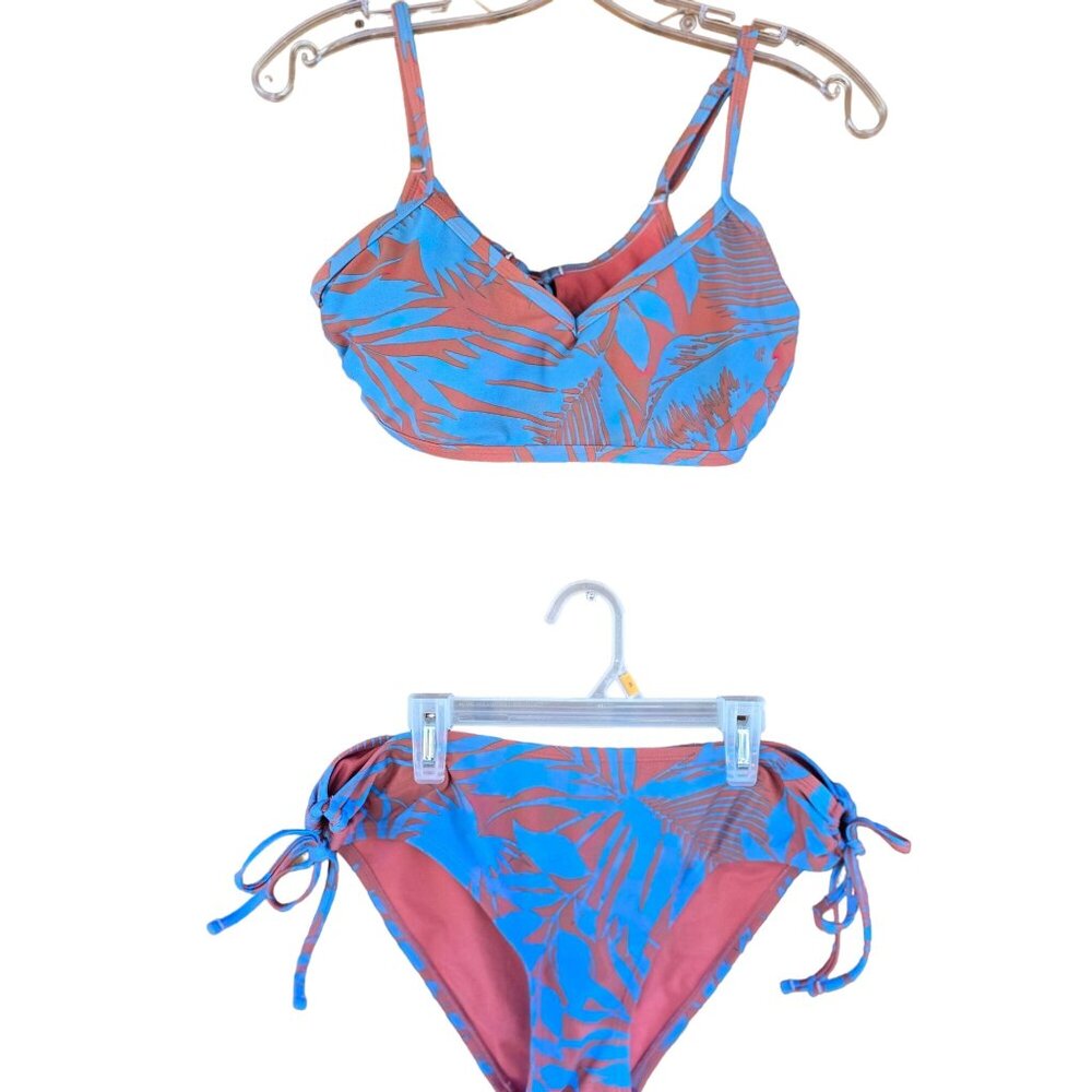 Kana Sol Womens High-Waisted Tropical Print Bikini Set Sizes M‎ & L Eco-Friendly